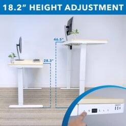 Mount-It! 28"-46"H Electric Adjustable Height Standing Desk, Light Brown Woodgrain (MI-15004) -Ergot Office Furniture Shop 01BC5DD1 AE8A 4B18 B64432C00614C3A6 s7