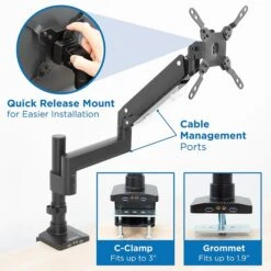 Mount-lt! Adjustable Monitor Mount, Up To 35", Black (MI-4771) -Ergot Office Furniture Shop 0294858C 5613 41DE 9221DD88BF9B597C s7