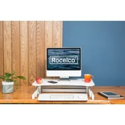 Rocelco 32" Ergonomic Adjustable Desk Riser, White (R EADRW) -Ergot Office Furniture Shop 0379AE81 E1DD 4A8F 8B566A2B6BFEBD6B s7