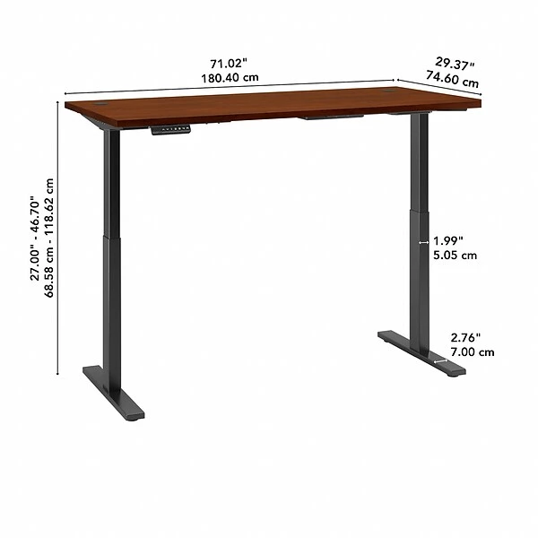 Bush Business Furniture Move 60 Series 27''-47'' Adjustable Standing Desk, Hansen Cherry (M6S7230HCBK) 4 Bush Business Furniture Move 60 Series 27''-47'' Adjustable Standing Desk, Hansen Cherry (M6S7230HCBK) - Image 4