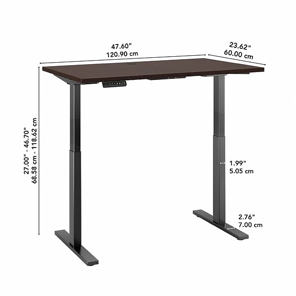 Bush Business Furniture Move 60 Series 27''-47'' Adjustable Standing Desk, Mocha Cherry (M6S4824MRBK) 4 Bush Business Furniture Move 60 Series 27''-47'' Adjustable Standing Desk, Mocha Cherry (M6S4824MRBK) - Image 4