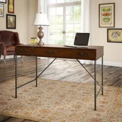Kathy Ireland® Home By Bush Furniture Ironworks 48W Writing Desk, Coastal Cherry (KI50201-03)