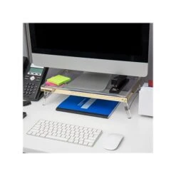 Mind Reader Cosmopolitan Collection Monitor Stand, Clear/Gold (COSMON-GLD) -Ergot Office Furniture Shop 0999F7AC 79D7 4F80 ADAA2527DDFF2401 s7