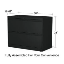 Quill Brand® Commercial 2 File Drawer Lateral File Cabinet, Locking, Black, Letter/Legal, 36"W (20054D) -Ergot Office Furniture Shop 0DB69CFB F451 4E2E 8FD867AD739D1F2D s7