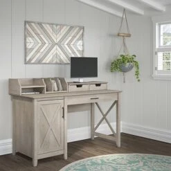 Bush Furniture Key West 54"W Single Pedestal Desk, Washed Gray (KWD154WG-03) 11 Bush Furniture Key West 54"W Single Pedestal Desk, Washed Gray (KWD154WG-03) -Ergot Office Furniture Shop 0E076CA2 0BF8 452A 839BD97C48E4EC06 s7