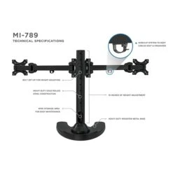 Mount-lt! Adjustable Monitor Mount, Up To 24", Black (MI-789) -Ergot Office Furniture Shop 0F93B4AF 5774 4CC1 A1ED932753CA9475 s7