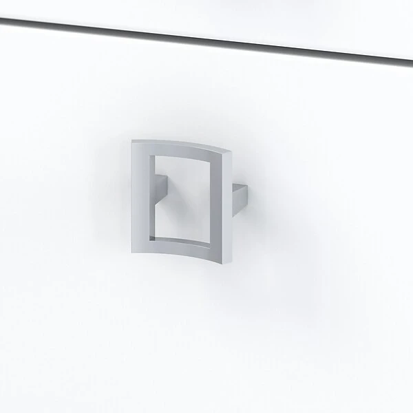 Office By Kathy Ireland® Echo L Shaped Desk With Mobile File Cabinet, Pure White/Pure White (ECH008PW) 4 Office By Kathy Ireland® Echo L Shaped Desk With Mobile File Cabinet, Pure White/Pure White (ECH008PW) - Image 4