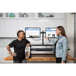 Rocelco 37.5" Deluxe Height Adjustable Standing Desk Converter, Large Retractable Keyboard Tray, Black (R DADRB) -Ergot Office Furniture Shop 131FA14D A447 4CE1 B9905F81BC4BBE8A s7