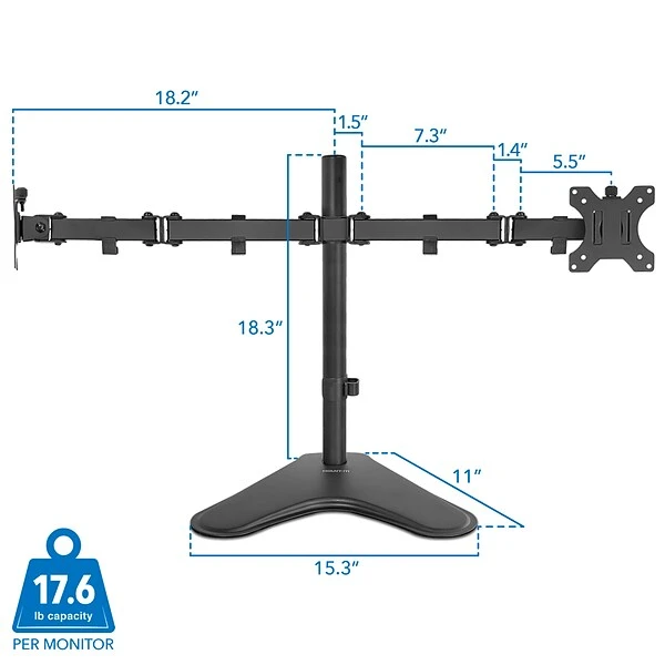 Mount-It! Dual Adjustable Monitor Arm, Up To 32", Black (MI-2781) 6 Mount-It! Dual Adjustable Monitor Arm, Up To 32", Black (MI-2781) - Image 6