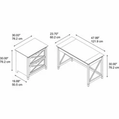 Bush Furniture Key West 48" Writing Desk With 2-Drawer Lateral File Cabinet, Pure White Oak (KWS003WT) 11 Bush Furniture Key West 48" Writing Desk With 2-Drawer Lateral File Cabinet, Pure White Oak (KWS003WT) -Ergot Office Furniture Shop 16A5462C EAD5 4863 893B457D497ADC75 s7