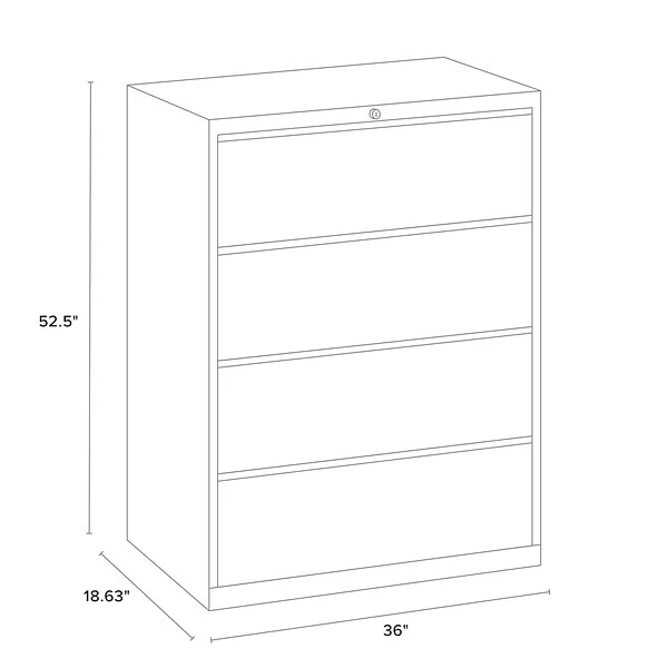 Quill Brand® 4-Drawer Lateral File Cabinet, Locking, Letter/Legal, Gray, 36"W (20299D) 6 Quill Brand® 4-Drawer Lateral File Cabinet, Locking, Letter/Legal, Gray, 36"W (20299D) - Image 6