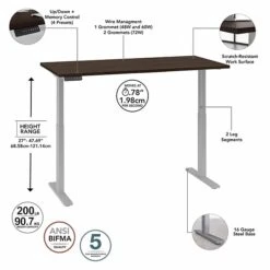 Bush Business Furniture Move 60 Series 27"-48" Adjustable Standing Desk, Black Walnut/Cool Gray Metallic (M6S6030BWSK) -Ergot Office Furniture Shop 1836E37C B10E 45C3 8750C48D721CB108 s7