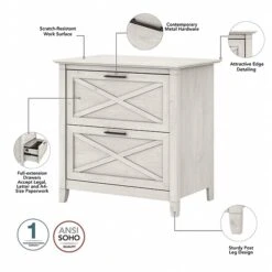 Bush Furniture Key West 48" 2-Person Writing Desk Set With Lateral File Cabinet, Linen White Oak (KWS047LW) 9 Bush Furniture Key West 48" 2-Person Writing Desk Set With Lateral File Cabinet, Linen White Oak (KWS047LW) -Ergot Office Furniture Shop 1B773090 3F66 49AB B6F88E6CD7EDEA4A s7