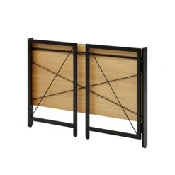 Space Solutions 43"W Folding Home Office Desk, Black/Teak (24969) -Ergot Office Furniture Shop 1DD07BBF 2B62 40A0 85E506F5FBFF9016 s7