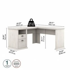 Bush Furniture Yorktown 60" L-Shaped Desk With Storage, Linen White Oak (WC40430-03) 10 Bush Furniture Yorktown 60" L-Shaped Desk With Storage, Linen White Oak (WC40430-03) -Ergot Office Furniture Shop 1E8DDCD4 C9FD 4A48 9EC636ACB9DE7FAD s7