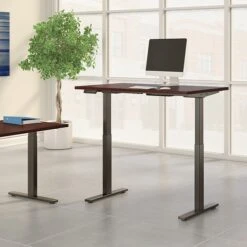 Bush Business Furniture Move 60 Series 27''-47'' Adjustable Standing Desk, Harvest Cherry (M6S4824CSBK)