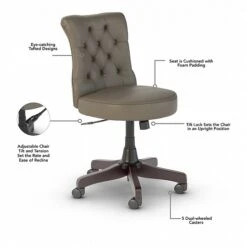 Bush Furniture Key West 60" L-Shaped Desk With Mid-Back Tufted Office Chair, Shiplap Gray/Pure White (KWS045G2W) 10 Bush Furniture Key West 60" L-Shaped Desk With Mid-Back Tufted Office Chair, Shiplap Gray/Pure White (KWS045G2W) -Ergot Office Furniture Shop 1FB4F98C 0823 4C82 81EA8CD9FBA0ED57 s7