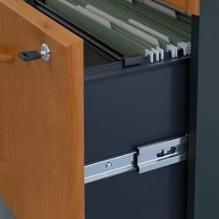 Bush Business Furniture Cubix 3 Drawer Mobile File Cabinet, Natural Cherry/Slate (WC57453PSU) -Ergot Office Furniture Shop 208C438C 1884 4095 AE99DED937479490 s7