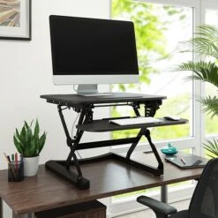 Union & Scale™ FlexFit™ 27" Adjustable Desk Riser, Black (UN44901-CC) -Ergot Office Furniture Shop 2116E536 44DD 4FD1 B139D6D2D0F175A7 s7