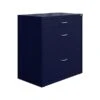 Space Solutions 3-Drawer Lateral File Cabinet, Letter/Legal Size, Lockable, 31.88"H X 30"W X 17.63"D, Navy (25073)