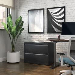 Quill Brand® Commercial 2 File Drawer Lateral File Cabinet, Locking, Black, Letter/Legal, 36"W (20054D) -Ergot Office Furniture Shop 23323914 41DE 4A8B B54222E0311268F4 s7