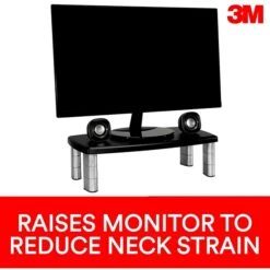 3M™ Adjustable Monitor Stand, Holds Up To 40 Lbs. Height Adjustable From 1 In. To 5 7/8 In. (MS90B)