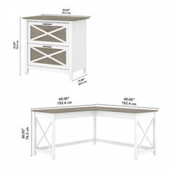 Bush Furniture Key West 60" L-Shaped Desk With 2-Drawer Lateral File Cabinet, Shiplap Gray/Pure White (KWS014G2W) 10 Bush Furniture Key West 60" L-Shaped Desk With 2-Drawer Lateral File Cabinet, Shiplap Gray/Pure White (KWS014G2W) -Ergot Office Furniture Shop 251E74D6 00A8 425D AA50860BC31020DD s7