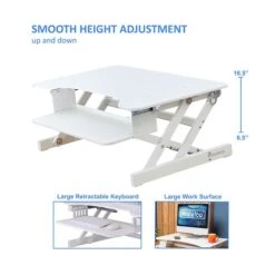 Rocelco 32" Adjustable Desk Riser, White (R ADRW)