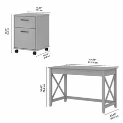 Bush Furniture Key West 48" Writing Desk With File Cabinet, Cape Cod Gray (KWS001CG) 10 Bush Furniture Key West 48" Writing Desk With File Cabinet, Cape Cod Gray (KWS001CG) -Ergot Office Furniture Shop 2863CBA8 84B4 4573 953A8A569D919C49 s7