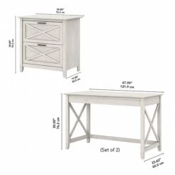 Bush Furniture Key West 48" 2-Person Writing Desk Set With Lateral File Cabinet, Linen White Oak (KWS047LW) 10 Bush Furniture Key West 48" 2-Person Writing Desk Set With Lateral File Cabinet, Linen White Oak (KWS047LW) -Ergot Office Furniture Shop 2A24EC9D 1E7E 416D AE0DD0F43FC8674C s7