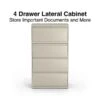 Quill Brand® Commercial 4-Drawer Lateral File Cabinet, Assembled, Letter/Legal, Putty/Beige, 30"W (28884D)