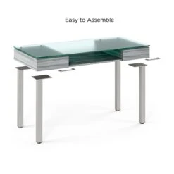 Union & Scale™ Prestige 47" Glass Computer And Writing Desk, Gray (UN56948) -Ergot Office Furniture Shop 37831BFA C23B 42D5 B4077464F3326D95 s7