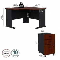 Bush Business Furniture Cubix 48W Corner Desk With Mobile File Cabinet, Hansen Cherry/Galaxy (SRA035HCSU) 9 Bush Business Furniture Cubix 48W Corner Desk With Mobile File Cabinet, Hansen Cherry/Galaxy (SRA035HCSU) -Ergot Office Furniture Shop 37DD28C1 50F5 42E6 A9E30CD4C2EDD412 s7