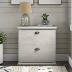 Bush Furniture Yorktown 2-Drawer Lateral File Cabinet, Letter/Legal, Linen White Oak, 30.98" (WC40480-03)