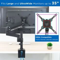 Mount-lt! Adjustable Monitor Mount, Up To 35", Black (MI-4771) -Ergot Office Furniture Shop 394DEAD4 4F2B 4C49 BC9785E3B496753F s7