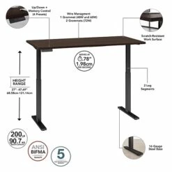 Bush Business Furniture Move 60 Series 27"-48" Adjustable Standing Desk, Black Walnut/Black (M6S6030BWBK) -Ergot Office Furniture Shop 3FE5B813 527C 4018 A79DEB67D8E399BC s7