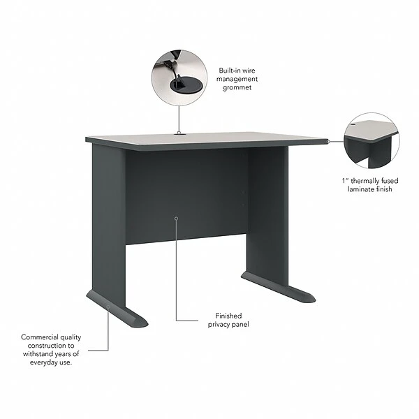 Bush Business Furniture Cubix 36W Desk, Slate/White Spectrum (WC8436A) 2 Bush Business Furniture Cubix 36W Desk, Slate/White Spectrum (WC8436A) - Image 2