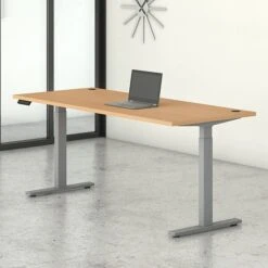 Bush Business Furniture Move 60 Series 27''-47'' Adjustable Standing Desk, Natural Maple (M6S7230ACSK)