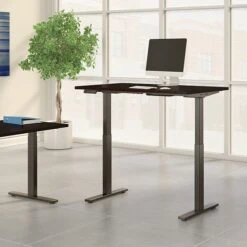 Bush Business Furniture Move 60 Series 27''-47'' Adjustable Standing Desk, Mocha Cherry (M6S4830MRBK)