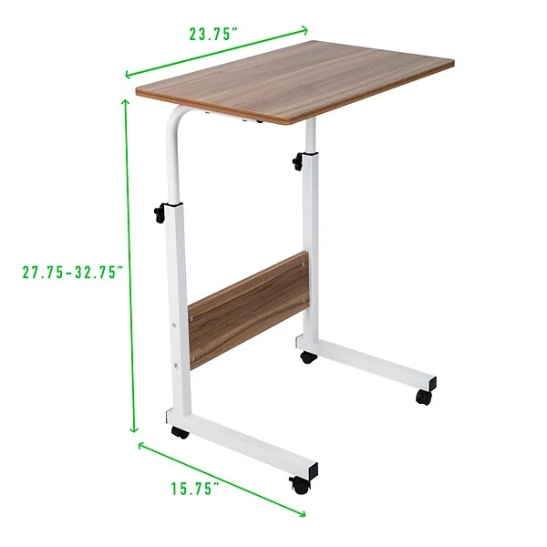 Mind Reader Woodland Collection 23.75 Mixed Materials Rectangular Computer Desk, Brown/White, Each (OBRJUST-BRN) 2 Mind Reader Woodland Collection 23.75 Mixed Materials Rectangular Computer Desk, Brown/White, Each (OBRJUST-BRN) - Image 2