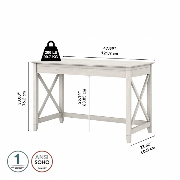 Bush Furniture Key West 48" Writing Desk, Linen White Oak (KWD148LW-03) 3 Bush Furniture Key West 48" Writing Desk, Linen White Oak (KWD148LW-03) - Image 3
