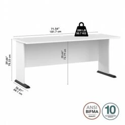 Bush Business Furniture Studio A 72"W Computer Desk, White (SDD172WH) 9 Bush Business Furniture Studio A 72"W Computer Desk, White (SDD172WH) -Ergot Office Furniture Shop 4728F70B 2E03 4686 9EFB68634D030360 s7
