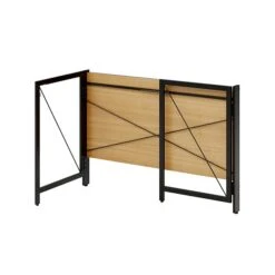 Space Solutions 43"W Folding Home Office Desk, Black/Teak (24969) -Ergot Office Furniture Shop 4A7F5289 7646 4F48 8393A20FD8CCBD23 s7