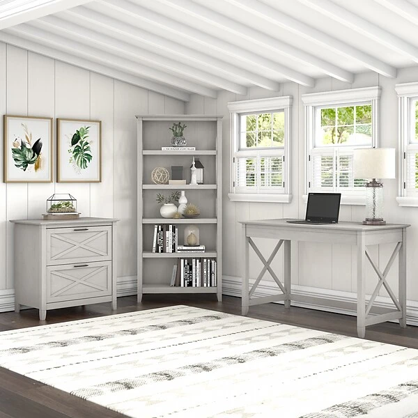 Bush Furniture Key West 48" Writing Desk, Linen White Oak (KWD148LW-03) 5 Bush Furniture Key West 48" Writing Desk, Linen White Oak (KWD148LW-03) - Image 5