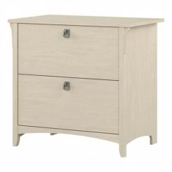 Bush Furniture Salinas Lateral File Cabinet, Antique White (SAF132AW-03)
