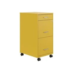 Space Solutions SOHO Organizer 3-Drawer Mobile Vertical File Cabinet, Letter Size, Lockable, 29.52"H X 18"D, Goldfinch (25284)