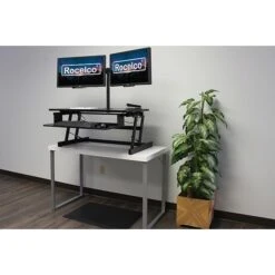 Rocelco 37"W Deluxe Adjustable Desk Riser With Energizing Anti-Fatique Mat And Dual Articulating Monitor Mount (R DADRB-DM2-MAF) 15 Rocelco 37"W Deluxe Adjustable Desk Riser With Energizing Anti-Fatique Mat And Dual Articulating Monitor Mount (R DADRB-DM2-MAF) -Ergot Office Furniture Shop 4EE13A86 A409 488E 821236801EE743F4 s7