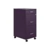 Space Solutions SOHO Organizer 3-Drawer Mobile File Cabinet, Letter Size, Lockable, 29.52"H X 18"D, Midnight Purple (25285)