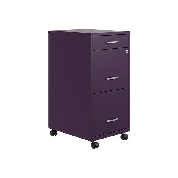 Space Solutions SOHO Organizer 3-Drawer Mobile File Cabinet, Letter Size, Lockable, 29.52"H X 18"D, Midnight Purple (25285) 1 Space Solutions SOHO Organizer 3-Drawer Mobile File Cabinet, Letter Size, Lockable, 29.52"H X 18"D, Midnight Purple (25285)