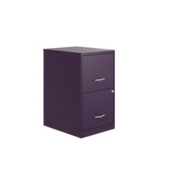 Space Solutions SOHO Smart File 2-Drawer Vertical File Cabinet, Letter Size, Lockable, 24.5"H X 18"D Midnight Purple (25273)